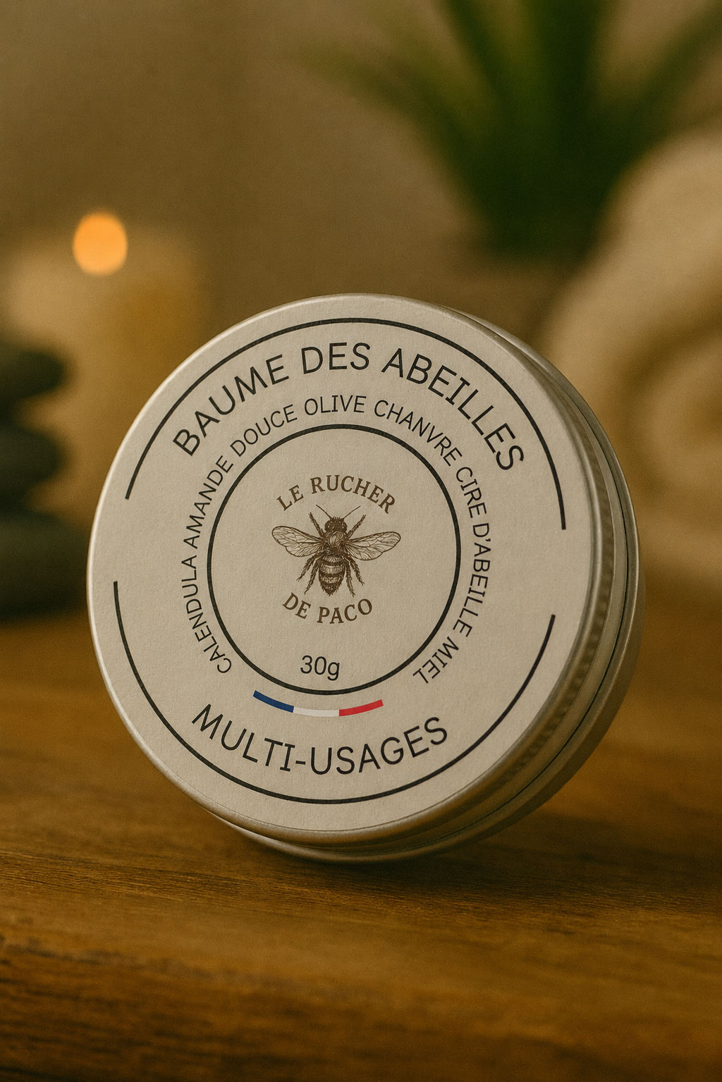 Beaume des abeilles multi-usage Calandula amande douve olive chanvre cire d'abeille miel